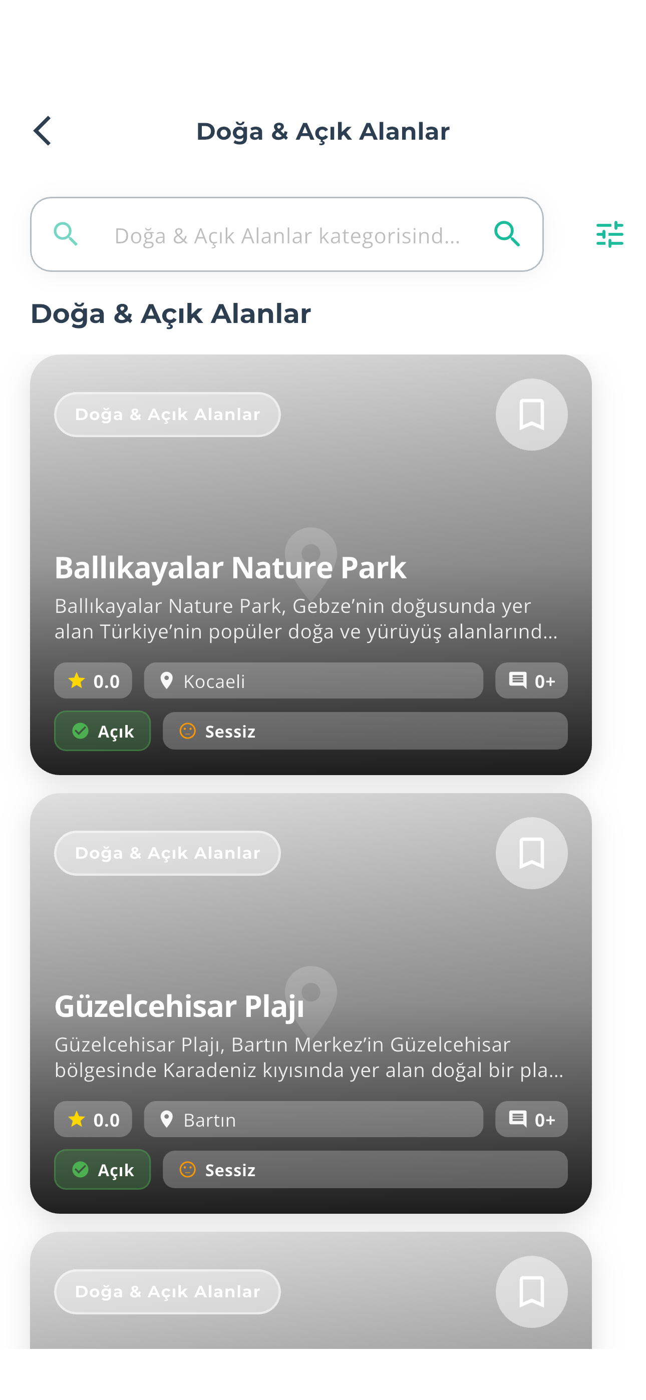 Kategori Keşfi Ekranı